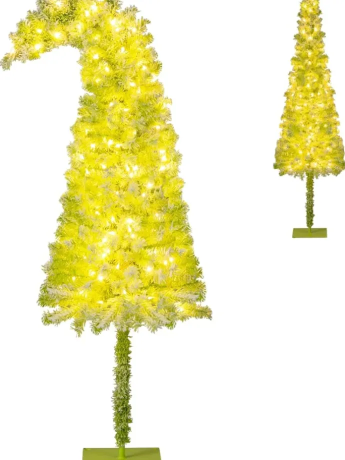 180 cm Künstlicher Weihnachtsbaum mit Beleuchtung in Grün