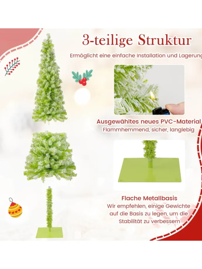 180 cm Künstlicher Weihnachtsbaum mit Beleuchtung in Grün