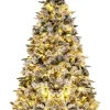 210 cm Künstlicher Weihnachtsbaum mit Schnee und Beleuchtung in Grün