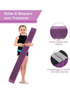 210 cm Schwebebalken in Lila