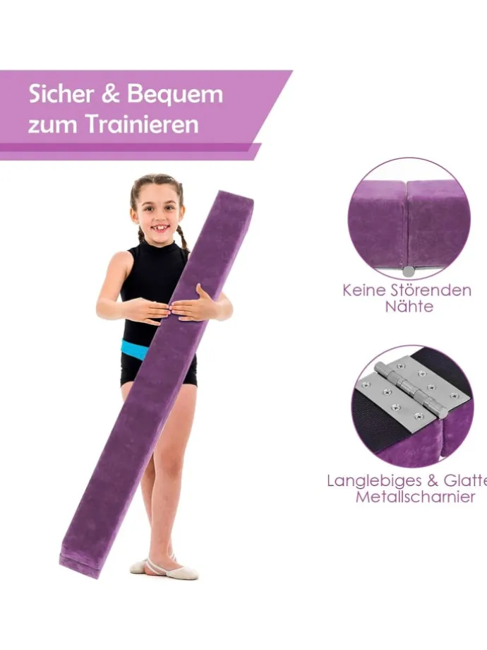 210 cm Schwebebalken in Lila