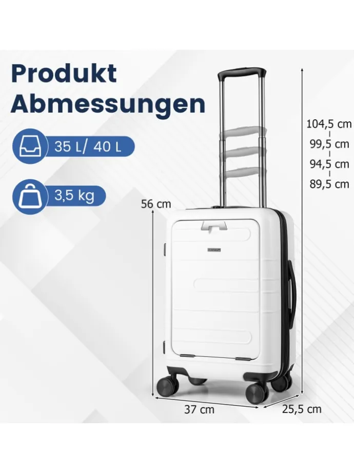 20" Handgepäck in Weiß