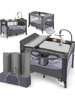 5 in 1 Babybett in Blau