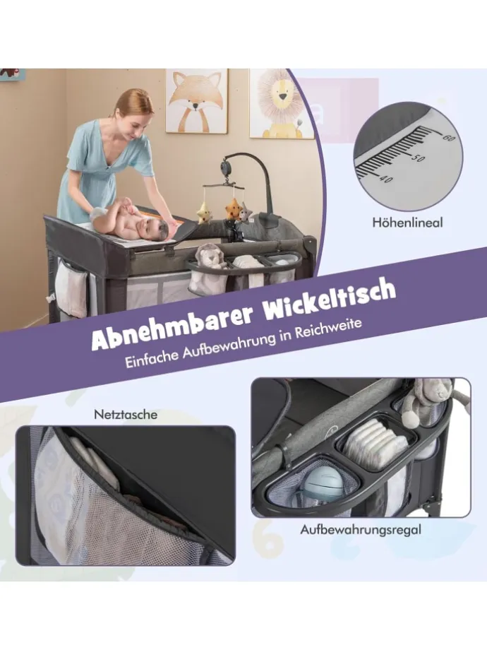 5 in 1 Babybett in Blau