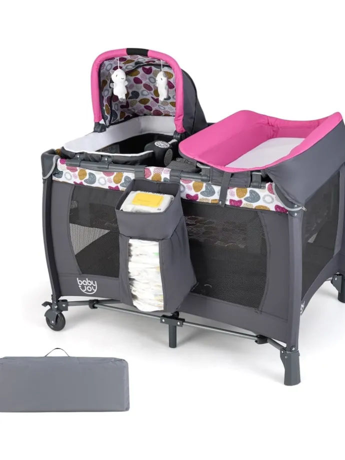 5 in 1 Beistellbett Baby bis 36 Monaten in Lila