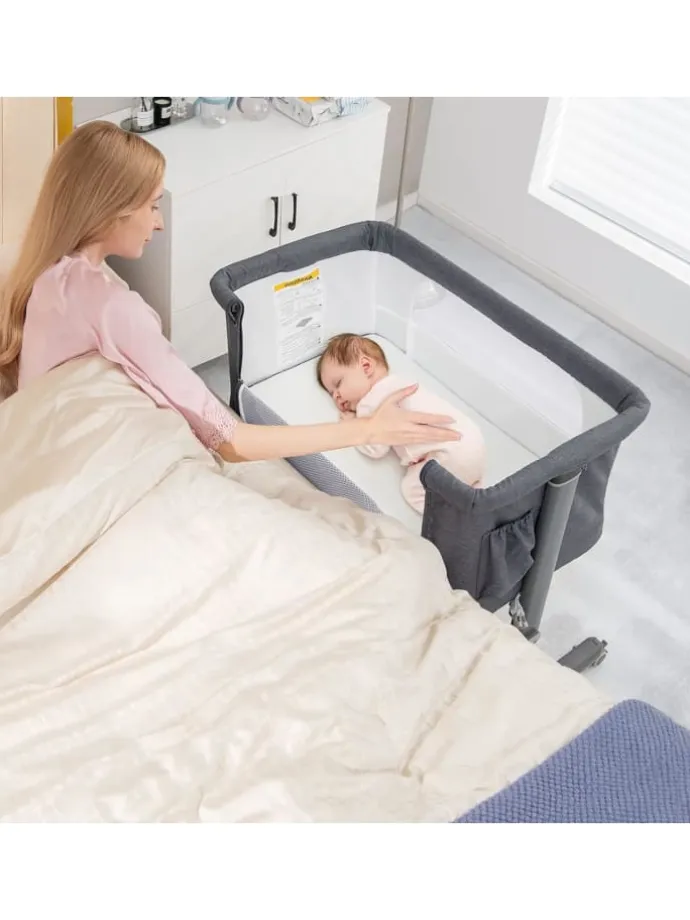 3 in 1 Beistellbett in Anthrazit