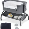 3 in 1 Beistellbett mit Matratze 0-6 Monate in Grau