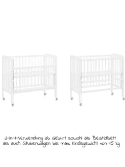 2 in 1 Beistellbett, Stubenbett Nino (auch in weiss