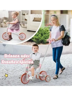 4 in 1 Dreirad von 2-4 Jahren in Rosa