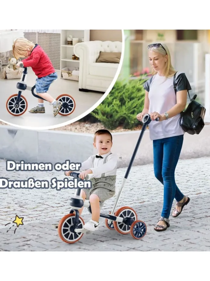 4 in 1 Dreirad von 2-4 Jahren in Blau