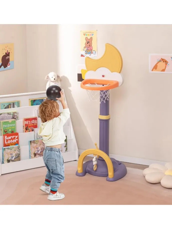 4 in 1 Kinder Basketballkorb Set in Gelb