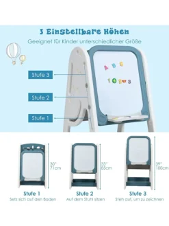 2 in 1 Kindersitzgruppe mit Bücherregal in Blau