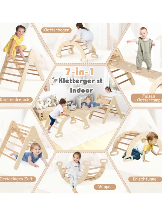 4 in 1 Kletterdreieck in Beige