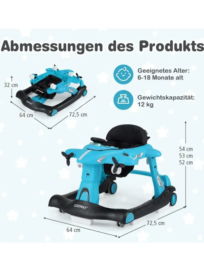 6 in 1 Lauflernhilfe in Blau