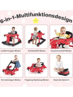 6 in 1 Lauflernhilfe in Rot