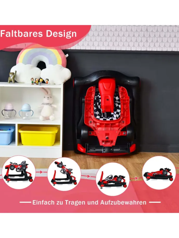 4 in 1 Lauflernwagen in Rot