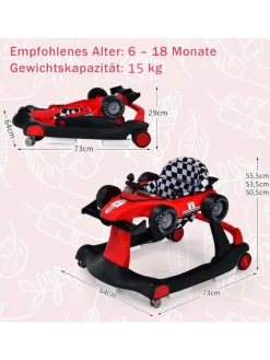 4 in 1 Lauflernwagen in Rot