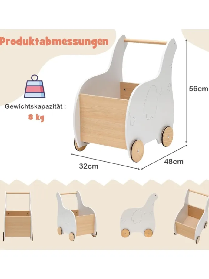 2 in 1 Lauflernwagen in Weiß