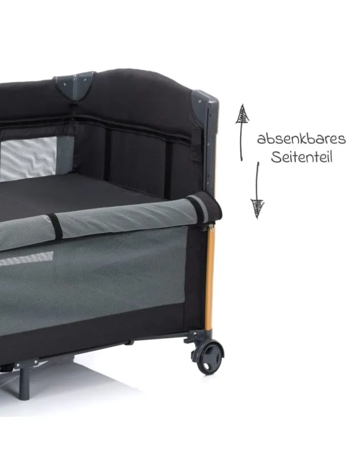 2 in 1 Reisebett & Beistellbett Cadiz in in grau