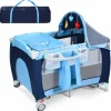 4 in 1 Reisebett Babywiege Wickeltisch in Blau