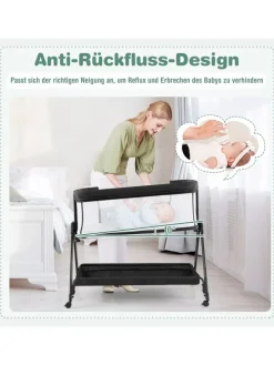 2 in 1 Reisebett in Anthrazit