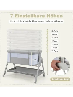 2 in 1 Reisebett in Grau