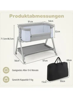 2 in 1 Reisebett in Grau