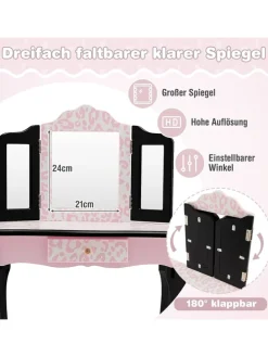 2 in 1 Schminktisch in Rosa