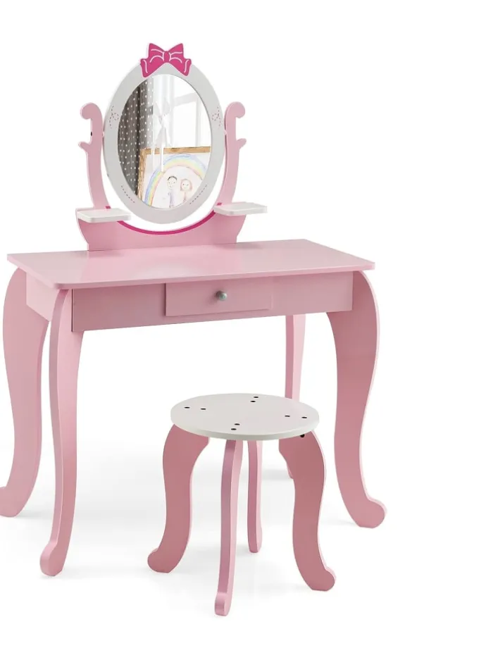 2 in 1 Schminktisch in Rosa