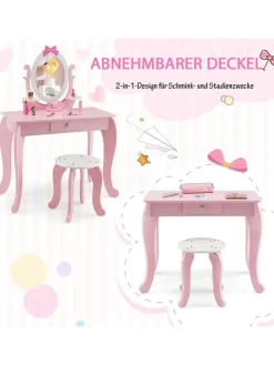 2 in 1 Schminktisch in Rosa