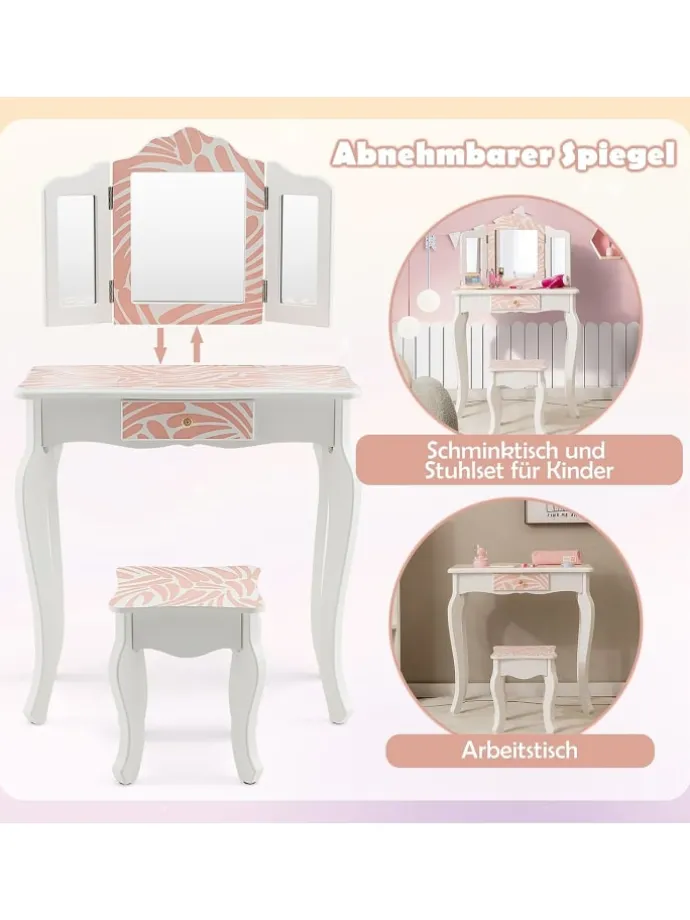2 in 1 Schminktisch in Weiß