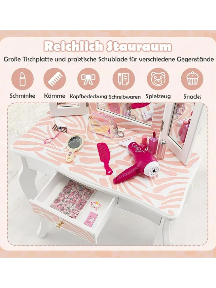 2 in 1 Schminktisch in Weiß