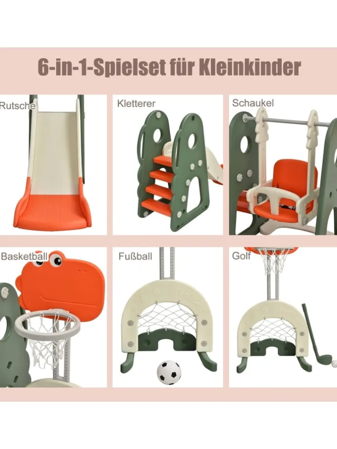 6 in 1 Spielplatz in Orange