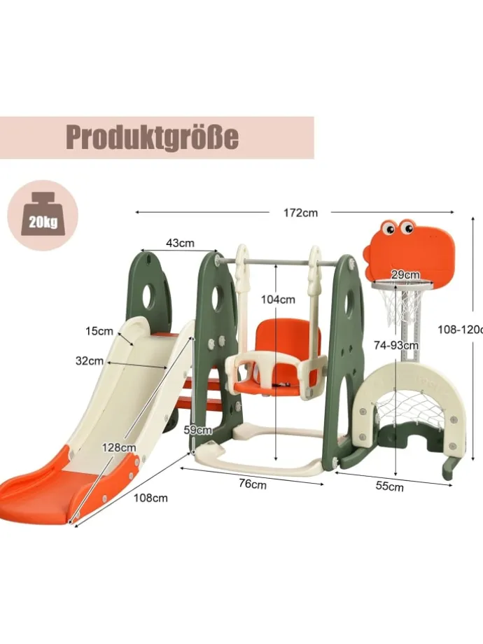 6 in 1 Spielplatz in Orange