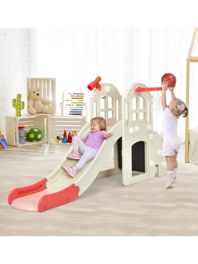 6 in 1 Spielplatz in Rosa