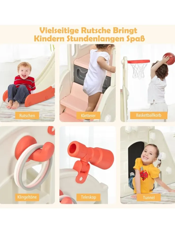 6 in 1 Spielplatz in Rosa