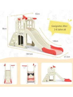 6 in 1 Spielplatz in Rosa
