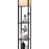 2 in 1 Standleuchte Regal 160cm in Schwarz