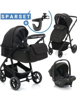 3-1 Kombi-Kinderwagen-Set Fill Jaguar mit in grau,schwarz
