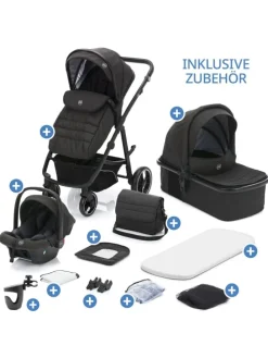 3-1 Kombi-Kinderwagen-Set Fill Jaguar mit in grau,schwarz