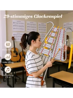 29 Noten Glockenspiel in Silber