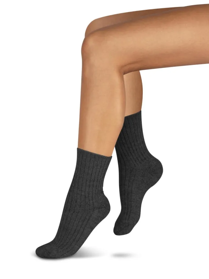 6 Paar Norweger-Schafwollsocken in Anthrazit
