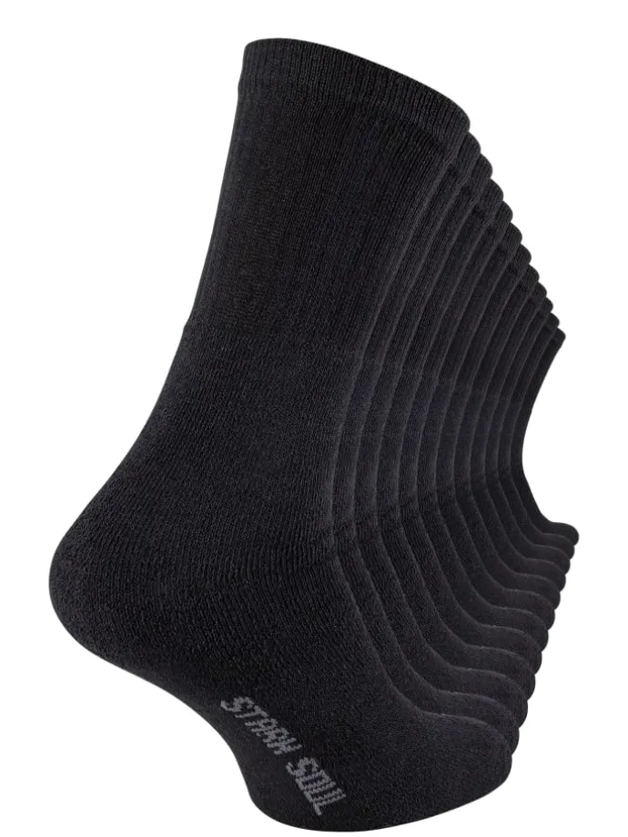12 Paar Tennissocken, Frotteesocken in schwarz