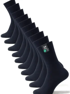 10 Paar Unisex Socken Baumwollsocken - Back to Basic in marineblau