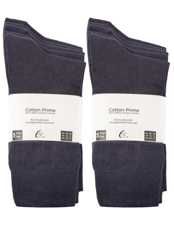 10 Paar Unisex Socken Baumwollsocken - Back to Basic in marineblau