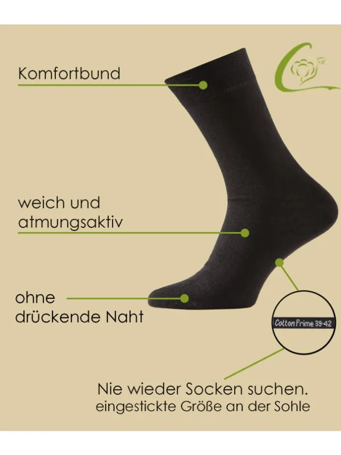 10 Paar Unisex Socken Baumwollsocken - Back to Basic in marineblau