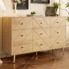 9 Schubladen Kommode mit Eisenbeinen und Eleganten Geometrischen Mustern