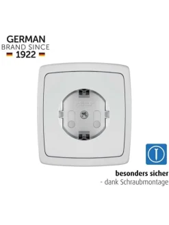 [10 Stück] Steckdosenschutz schraubbar weiß in Weiß ab 0 Monate