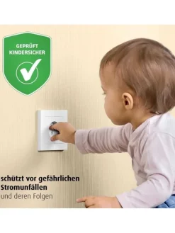 [10 Stück] Steckdosenschutz schraubbar weiß in Weiß ab 0 Monate