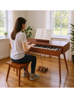 88 Tasten Digital Piano Vollgewichtet Klavier in Braun